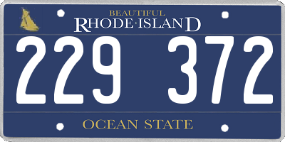 RI license plate 229372