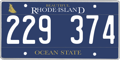 RI license plate 229374