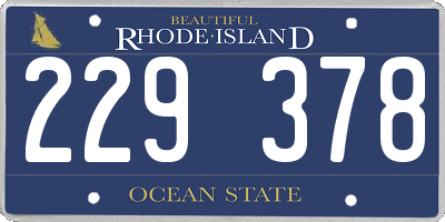 RI license plate 229378