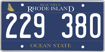 RI license plate 229380