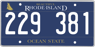 RI license plate 229381
