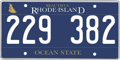 RI license plate 229382