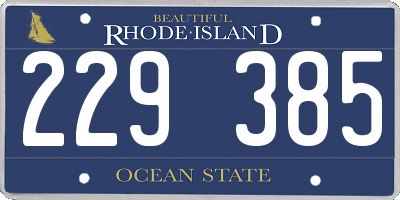 RI license plate 229385