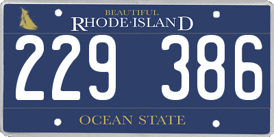 RI license plate 229386