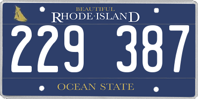 RI license plate 229387