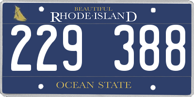 RI license plate 229388