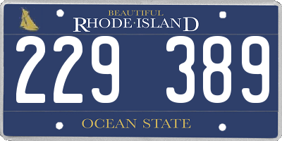 RI license plate 229389