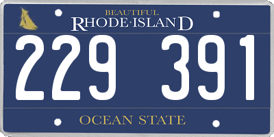 RI license plate 229391