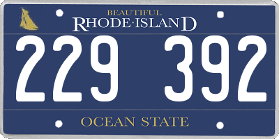RI license plate 229392