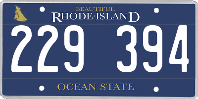RI license plate 229394