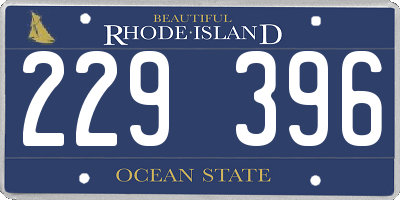RI license plate 229396