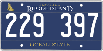 RI license plate 229397