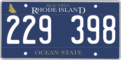 RI license plate 229398