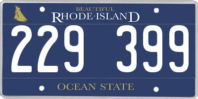 RI license plate 229399
