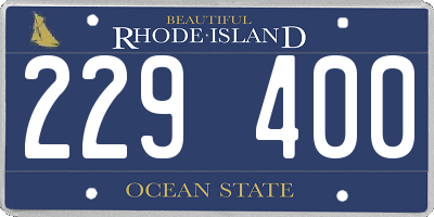 RI license plate 229400