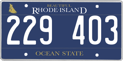 RI license plate 229403