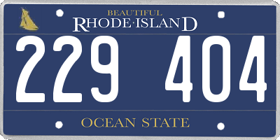 RI license plate 229404