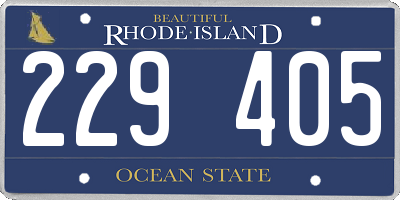 RI license plate 229405