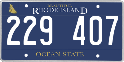 RI license plate 229407