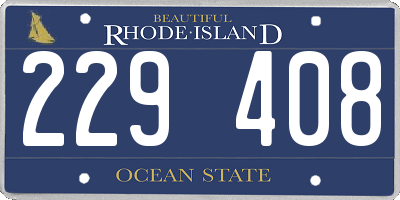 RI license plate 229408