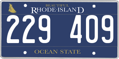 RI license plate 229409