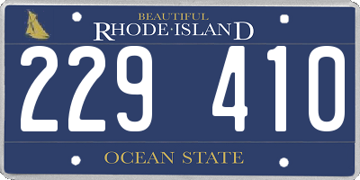 RI license plate 229410