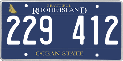 RI license plate 229412