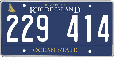 RI license plate 229414