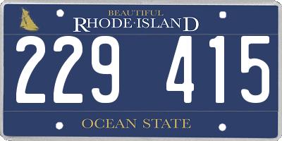 RI license plate 229415