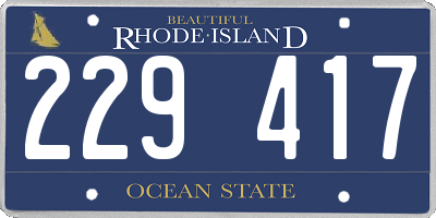RI license plate 229417