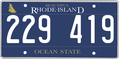RI license plate 229419