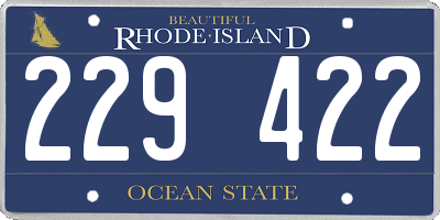 RI license plate 229422