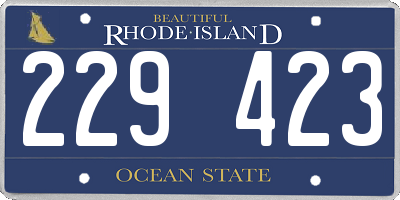 RI license plate 229423