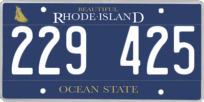 RI license plate 229425