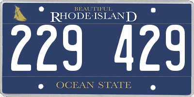 RI license plate 229429