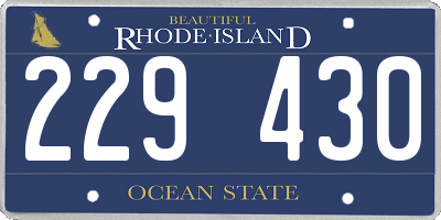 RI license plate 229430