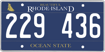 RI license plate 229436