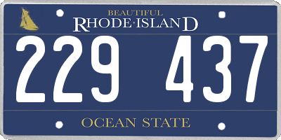RI license plate 229437
