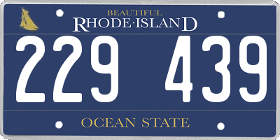 RI license plate 229439