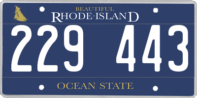 RI license plate 229443