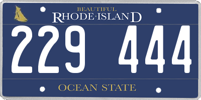 RI license plate 229444