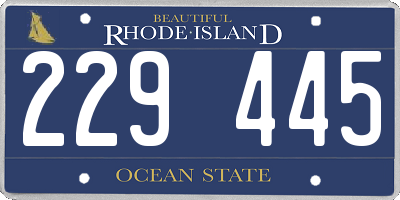 RI license plate 229445