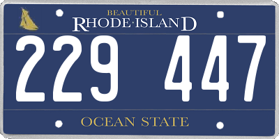 RI license plate 229447