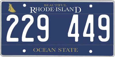 RI license plate 229449