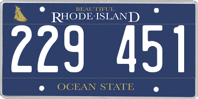 RI license plate 229451