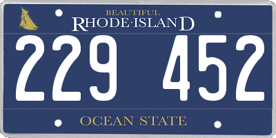 RI license plate 229452