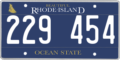 RI license plate 229454