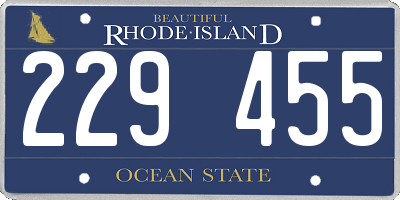RI license plate 229455