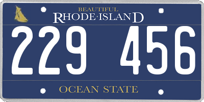 RI license plate 229456