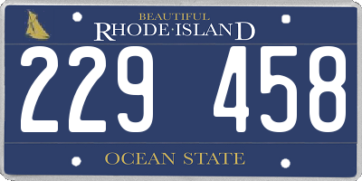RI license plate 229458